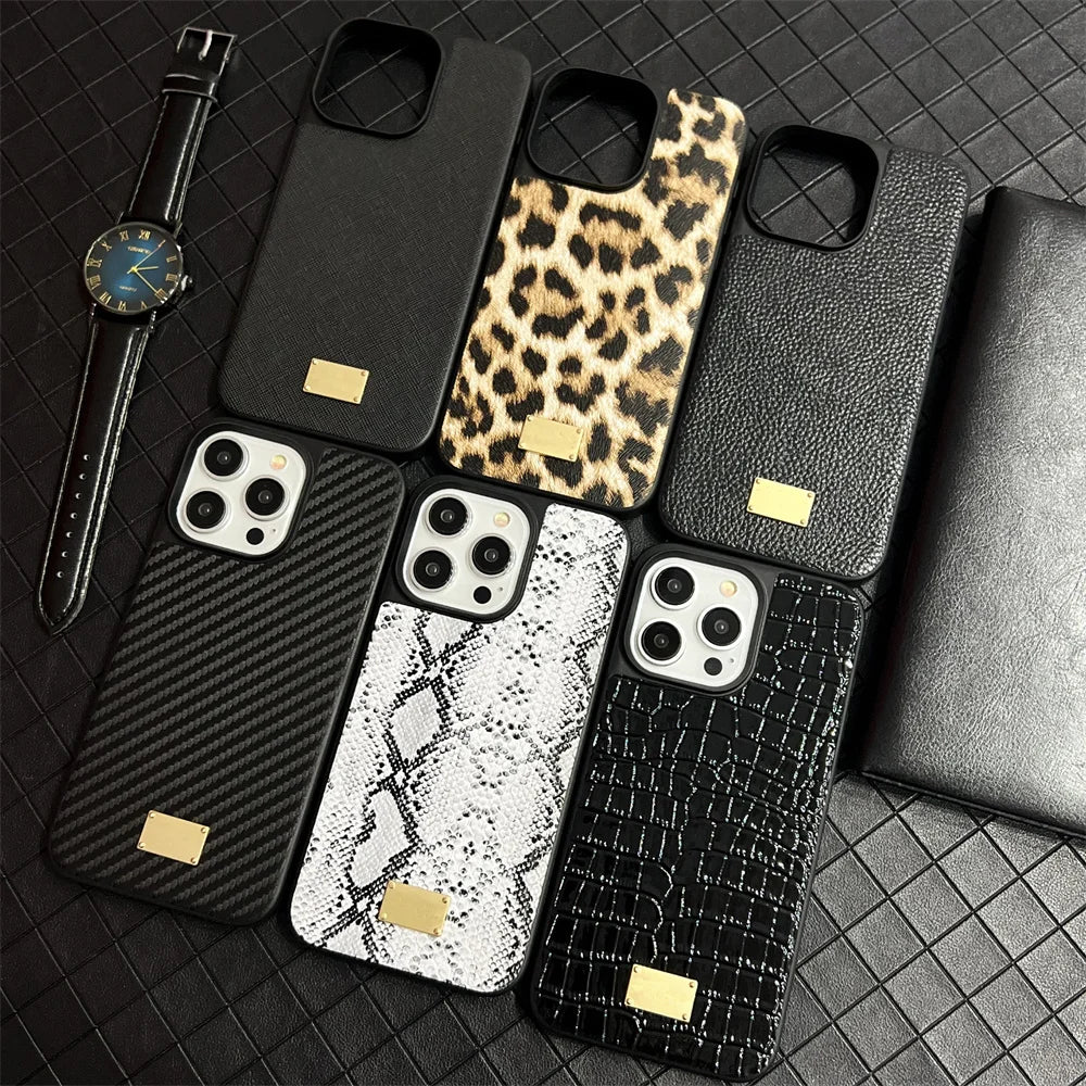 Fashion brand leopard snake Crocodile Phone Case For iPhone 15 14 Pro Max 12 13 XS Max 7 8 X 14plus luxury hard cover