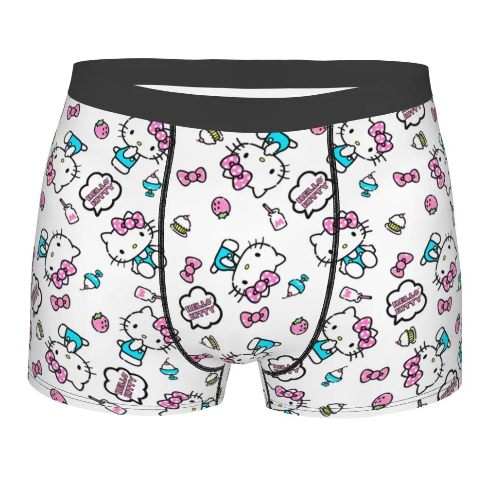 Custom Male Cool Hello Kitty Men Underwear Boxer Briefs Soft Shorts Panties Underpants