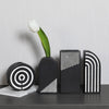 Simple Vase Black and White Stripes Ceramic Flower Vase Creative Home Decoration Living Room Flower Vase Home Furnishings