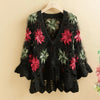 Three-Dimensional Flower Openwork Crocheted Sweater Cardigan Women's Spring And Autumn New Heavy Industry Joker Sweater 3XL Coat