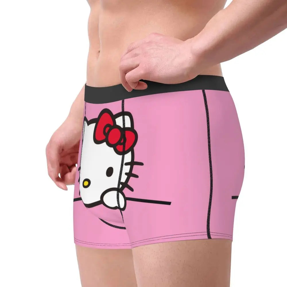 Custom Male Cool Hello Kitty Men Underwear Boxer Briefs Soft Shorts Panties Underpants