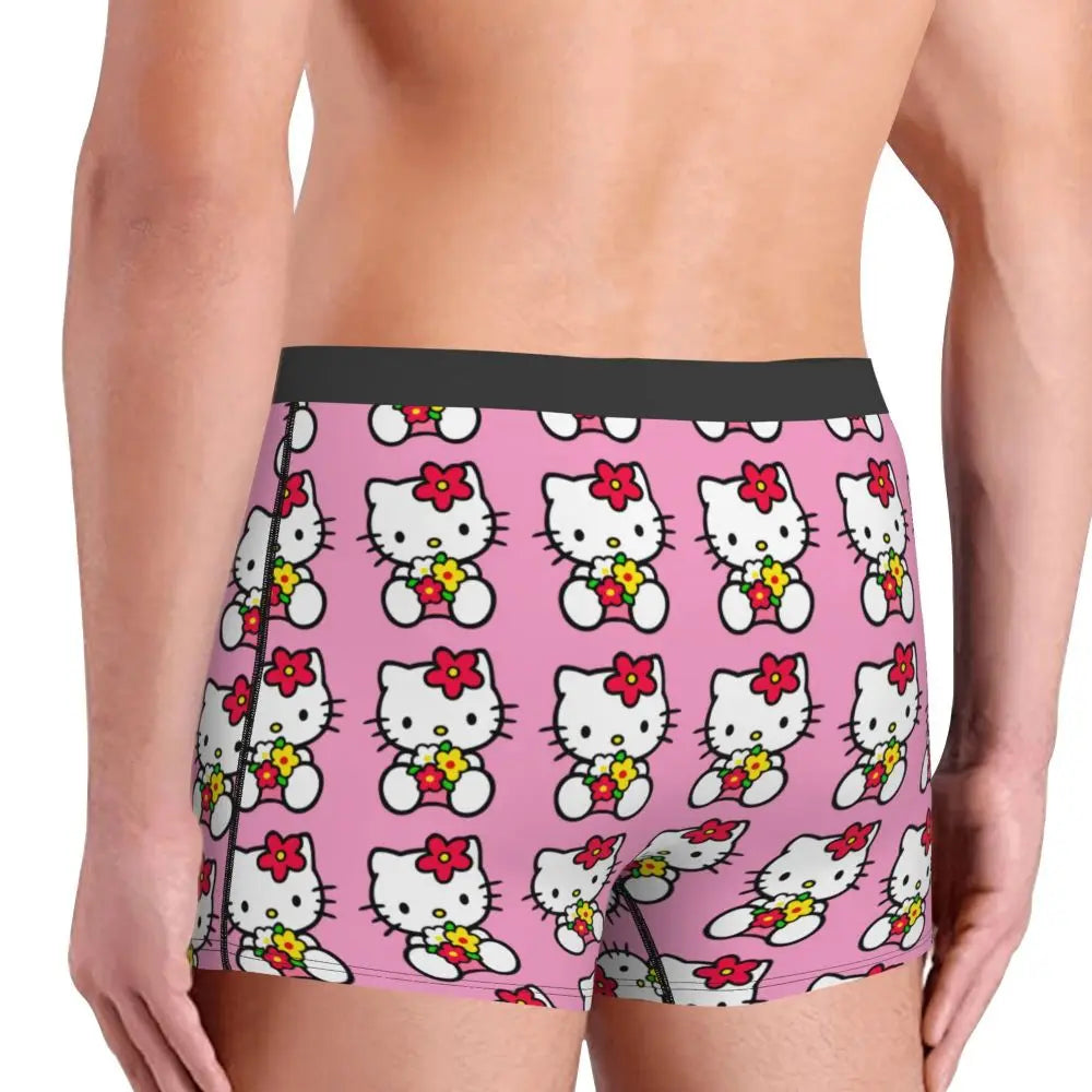 Custom Male Cool Hello Kitty Men Underwear Boxer Briefs Soft Shorts Panties Underpants