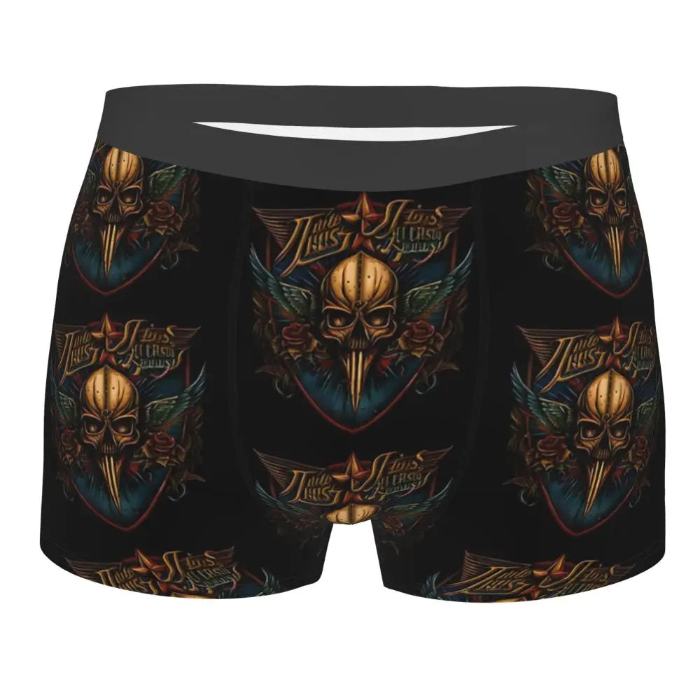 Judas Priest Accessories British Steel Firepower Men Boxer Briefs Breathable Underwear Top Quality Print Shorts Birthday Gifts