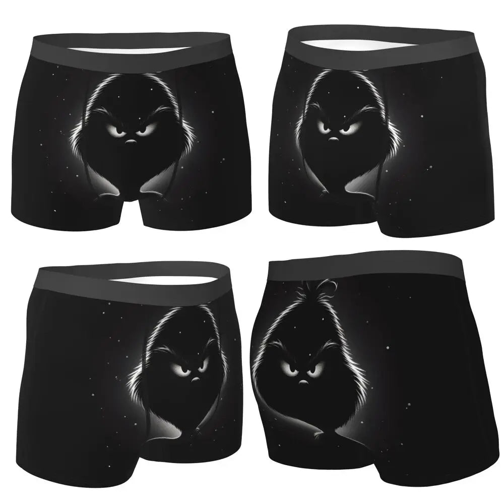 The Grinched Silhouette Digital Art Underwear Men Shorts Briefs Novelty Boxer Shorts Quality Pattern Plus Size Underpants