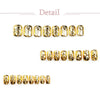 Gold 3D Water Ripple Sparkling Nail Art Fashion Glossy Short Fake Nails Detachable Finished False Nails Press on Nails with Glue