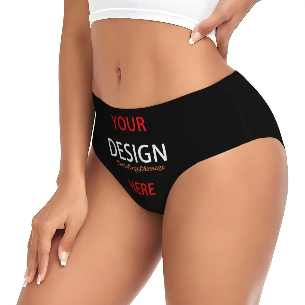 Custom DIY Design Brief Panties Women Breathable Stretch Custom Your Photo Logo Message Underwear