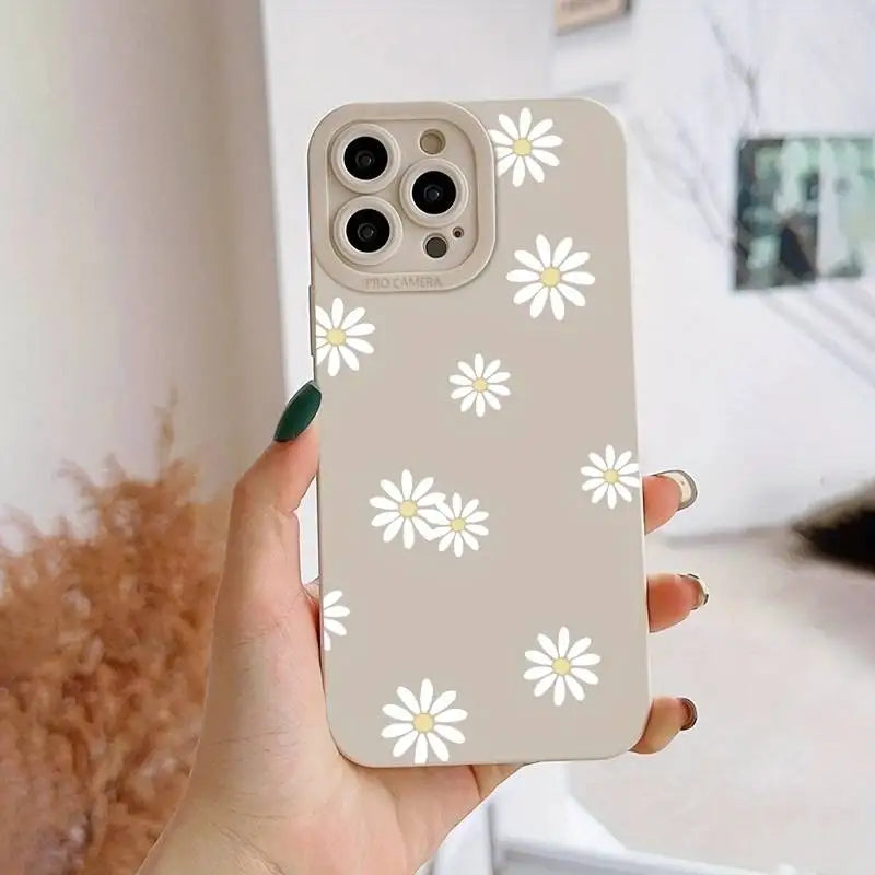 Daisy Graphic Printed Phone Case For iPhone 13 11 12 14 15 16 Pro Max Plus XR 8 7 Plus SE 2022 X XS Max Soft Matte Cover