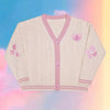 💖Autumn Star Embroidery Lover 💖 Pink Cotton Knitted Cardigans Women Spring Warm Loose Fit Sweaters for Women Y2k Cardigan