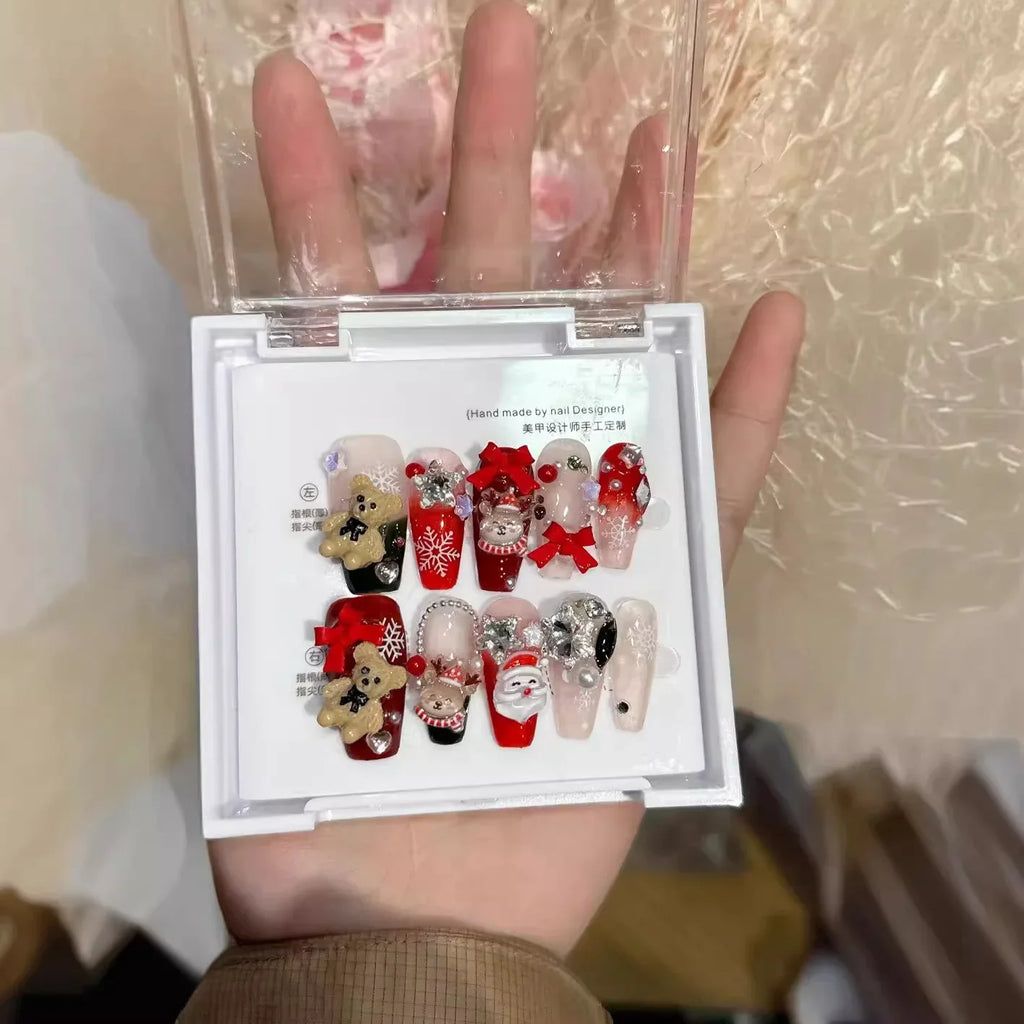 Handmade Manicure Christmas New Year's Year Elements Removable Reproducible Reproducible Manicure Nail Patch
