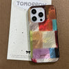 Vortex pattern color grid splicing Phone Case For iPhone 11 12 13 14 15 16 pro max