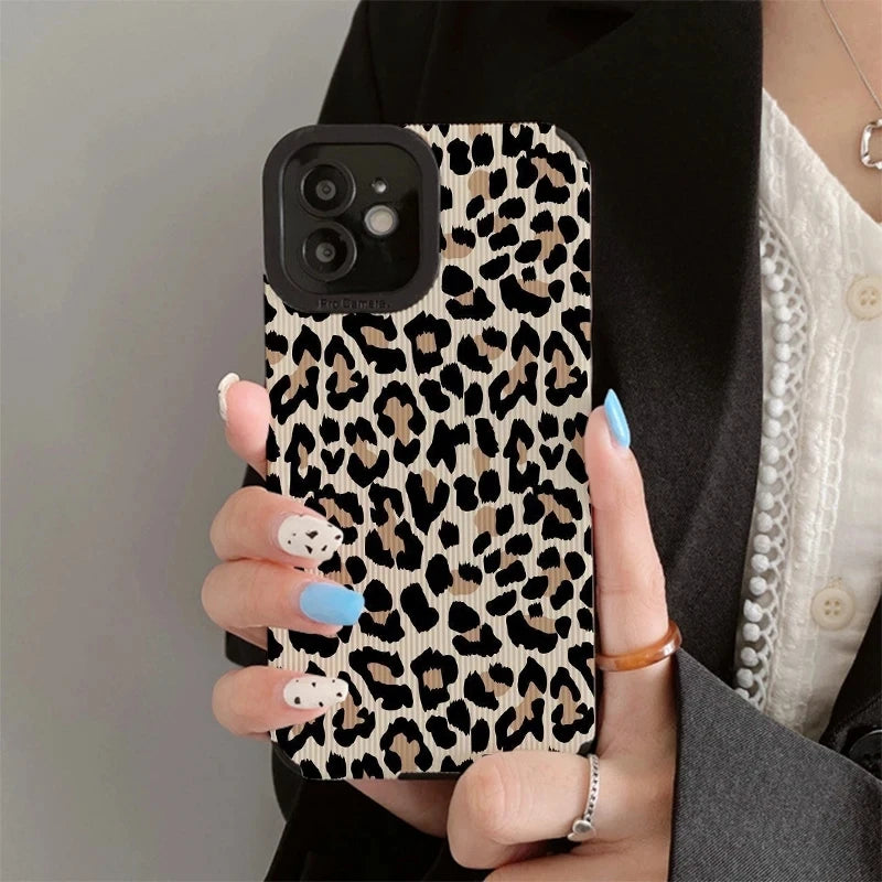 Leopard Pattern Phone Case For iPhone 11 12 13 14 15 16 Pro Max 14 15 Plus X XR XS Max 12 13 Mini 7 8 Plus Shockproof Soft Cover