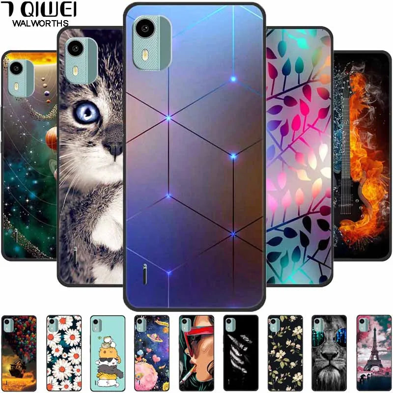 For Nokia C12 Case C 12 TPU Silicone Shockproof Lions Phone Cover For NOKIA C12 4G 6.3'' Funda on NokiaC12 Printing Soft Capas