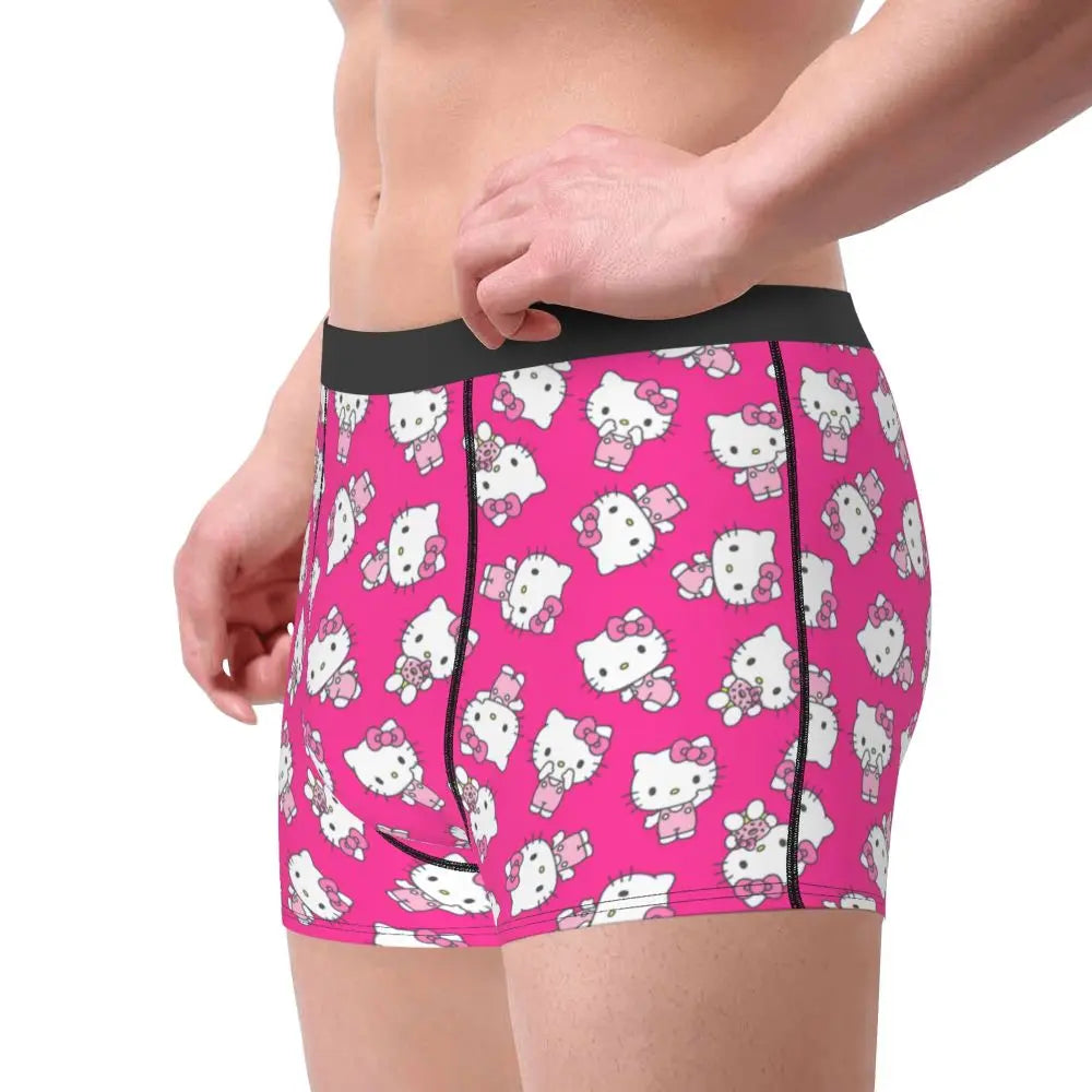 Custom Male Cool Hello Kitty Men Underwear Boxer Briefs Soft Shorts Panties Underpants