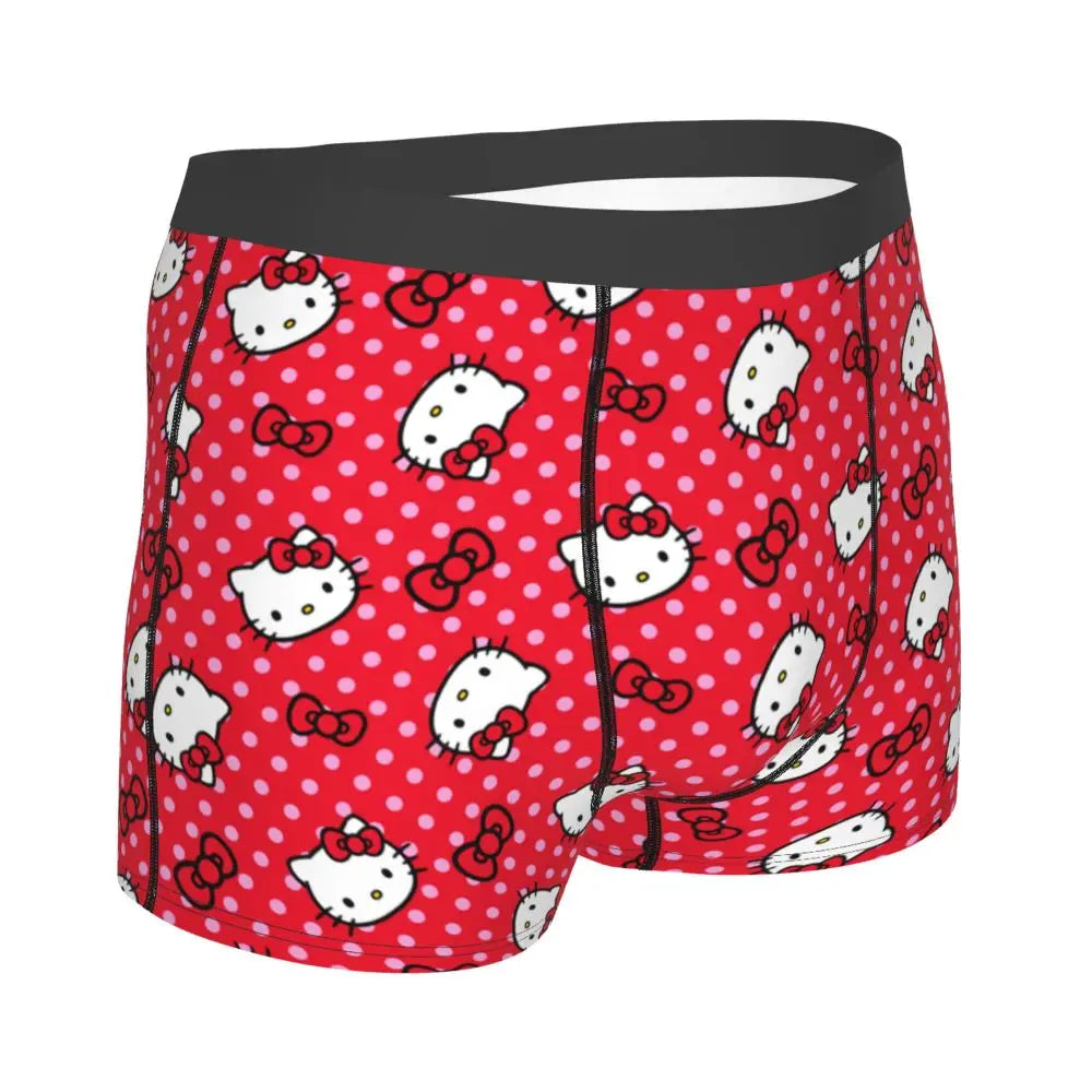 Custom Male Cool Hello Kitty Men Underwear Boxer Briefs Soft Shorts Panties Underpants