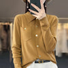 2023 New Women's Cardigan Women's Cashmere Cardigan Women's Sweater Knitted Cardigan Polo Collar Cashmere Sweater