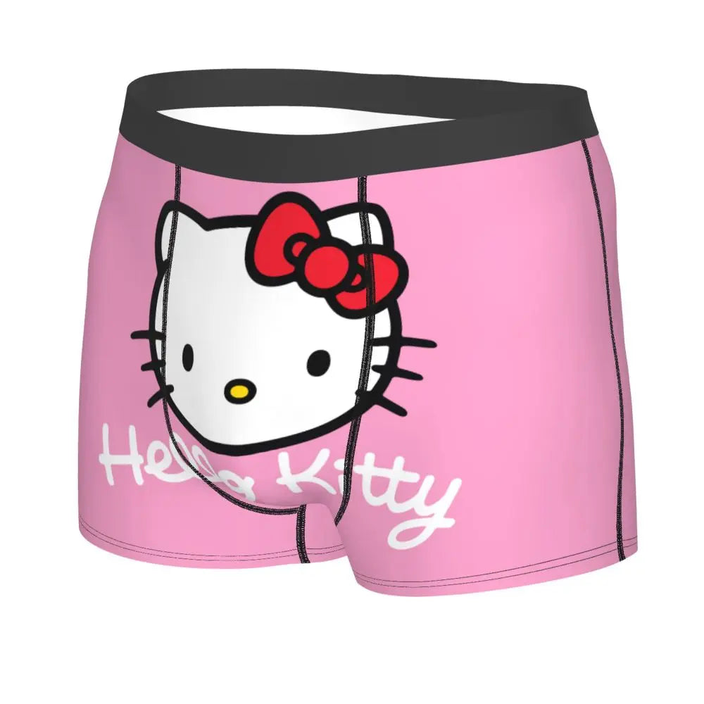 Custom Male Cool Hello Kitty Men Underwear Boxer Briefs Soft Shorts Panties Underpants