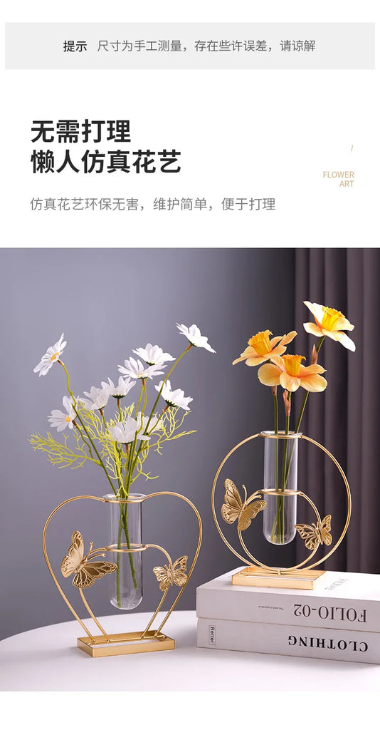 Home fake flower decorations, living room desktop, artificial flower arrangement, dining table,  vase ornaments, decorations.