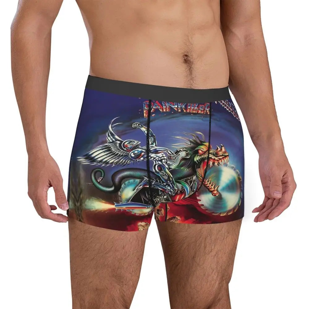 Judas Priest Accessories British Steel Firepower Men Boxer Briefs Breathable Underwear Top Quality Print Shorts Birthday Gifts