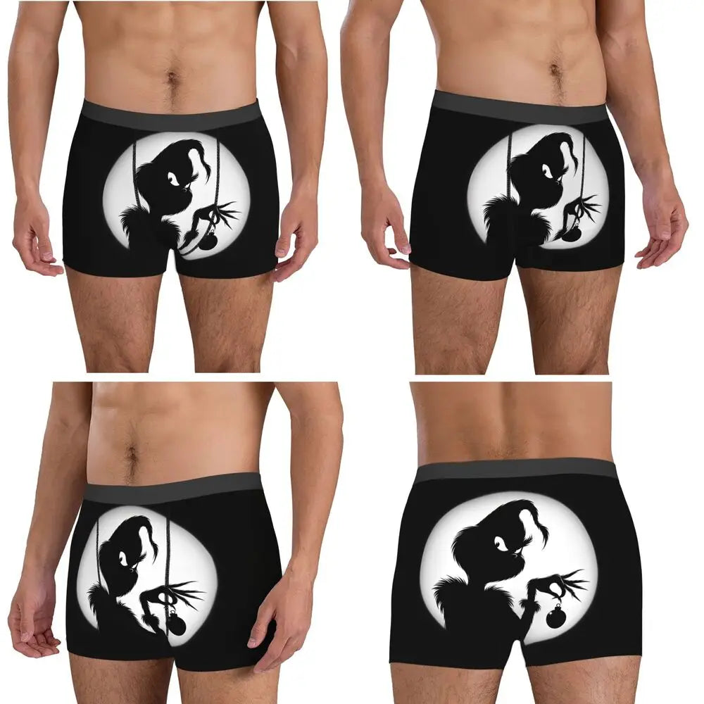 The Grinched Silhouette Digital Art Underwear Men Shorts Briefs Novelty Boxer Shorts Quality Pattern Plus Size Underpants