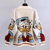 Disney Donald Duck Japanese new style cute cartoon pattern fashionable and versatile loose and comfortable knitted cardigan