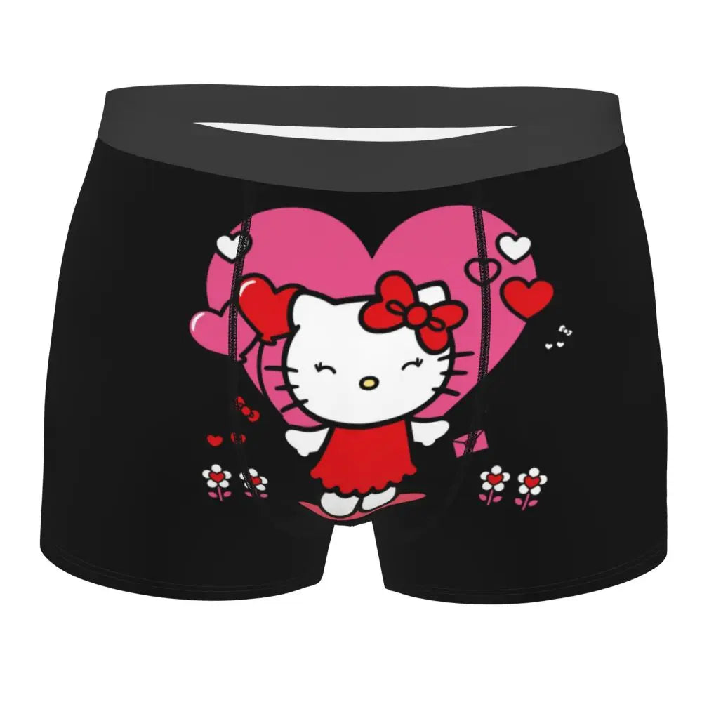 Custom Male Cool Hello Kitty Men Underwear Boxer Briefs Soft Shorts Panties Underpants