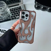 Fashion Matte 3D Hollowed Flame Phone Case For iphone 16 15 14 13 12 11 Pro Max 16 Plus Creative Electroplated Soft Back Cover