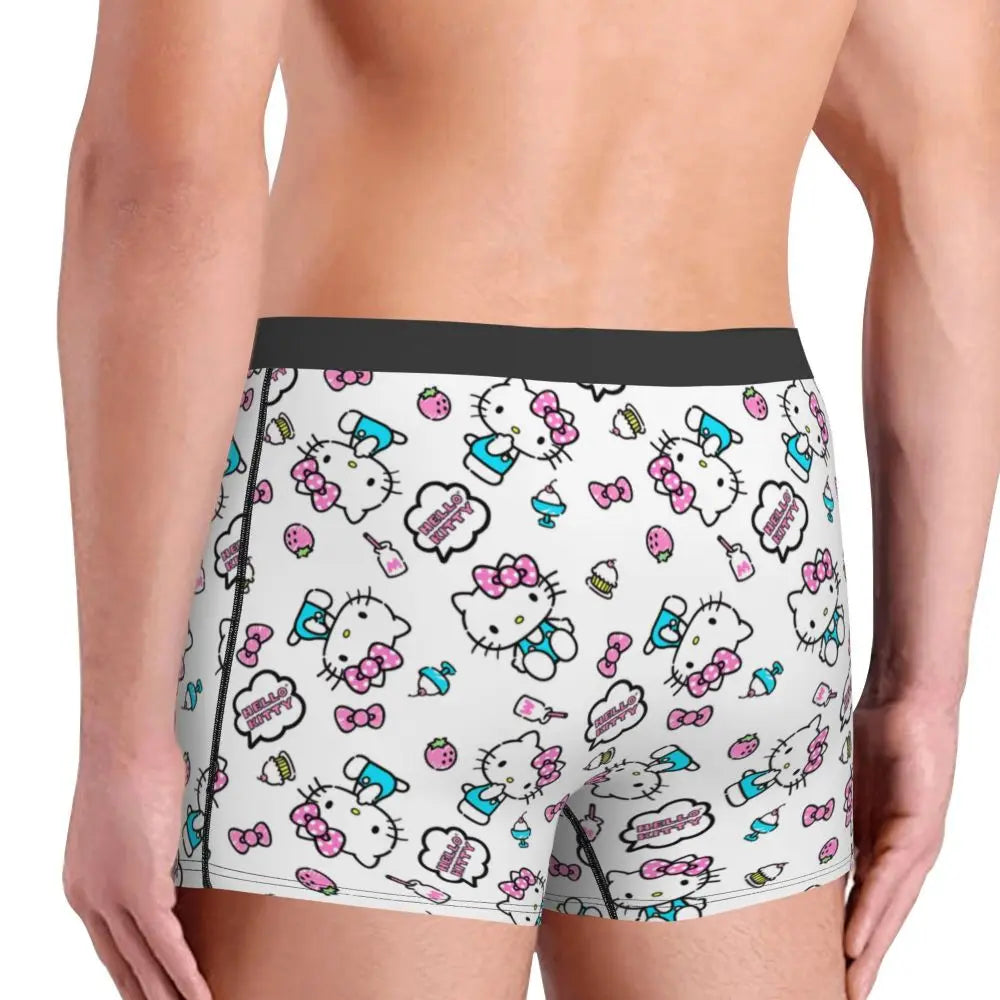 Custom Male Cool Hello Kitty Men Underwear Boxer Briefs Soft Shorts Panties Underpants