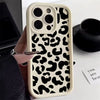 Black Leopard Print Pattern Silicone Phone Case For iPhone 11 12 13 14 15 16 Pro Max X XS XR 7 8 Plus SE 2 Shockproof Soft Cover