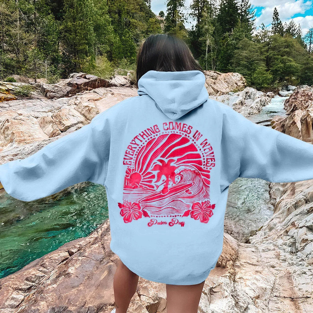 Fashion Print Hoodies Women Autumn Winter Long Sleeve Pullover Tops Hooded Sweatshirts Streetwear Casual Female Loose Clothes