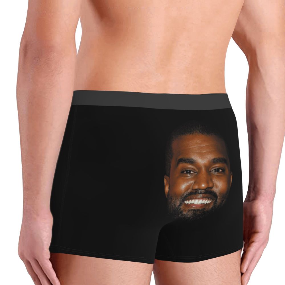 Custom Funny Kanye West Meme Boxer Shorts For Men 3D Print Sexy POP Rapper Underwear Panties Briefs Soft Underpants