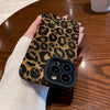 Fashion Gold Leopard Silicone Leather Case For iPhone 15 14 Pro Max 11 13 12 Mini SE 7 8 16 Plus X XR XS Soft Shockproof Cover