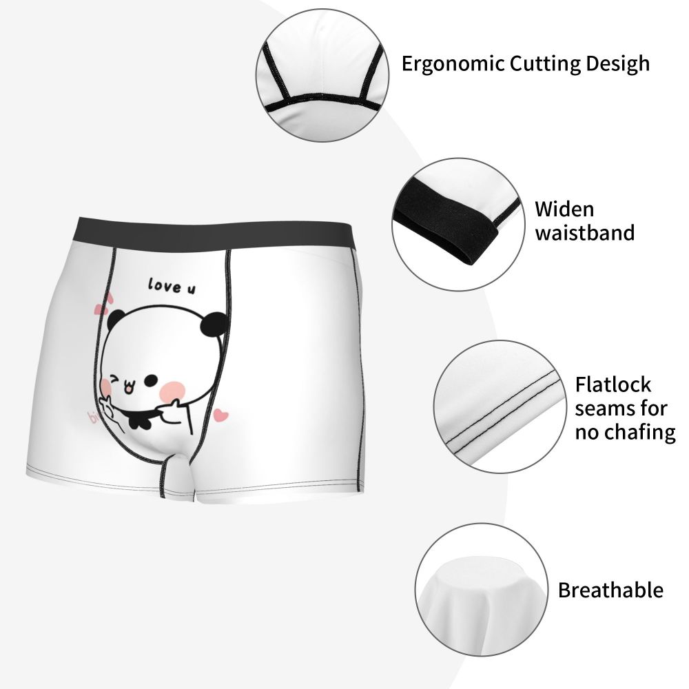 Finger Guns Love Man's Boxer Briefs Bubu Dudu Cartoon Highly Breathable Underpants High Quality Print Shorts Birthday Gifts