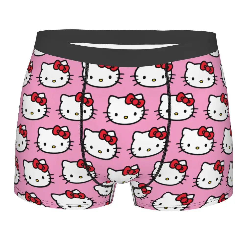 Custom Male Cool Hello Kitty Men Underwear Boxer Briefs Soft Shorts Panties Underpants