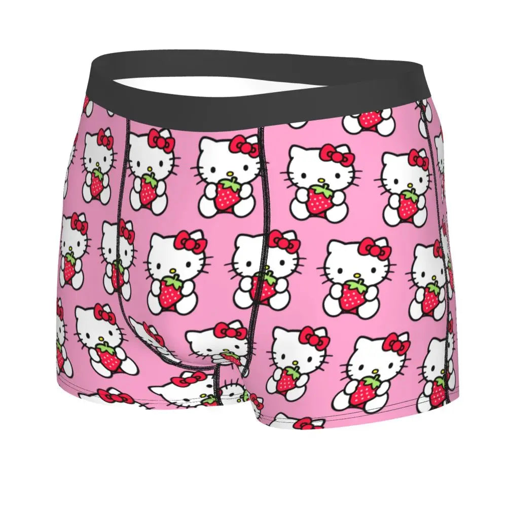 Custom Male Cool Hello Kitty Men Underwear Boxer Briefs Soft Shorts Panties Underpants