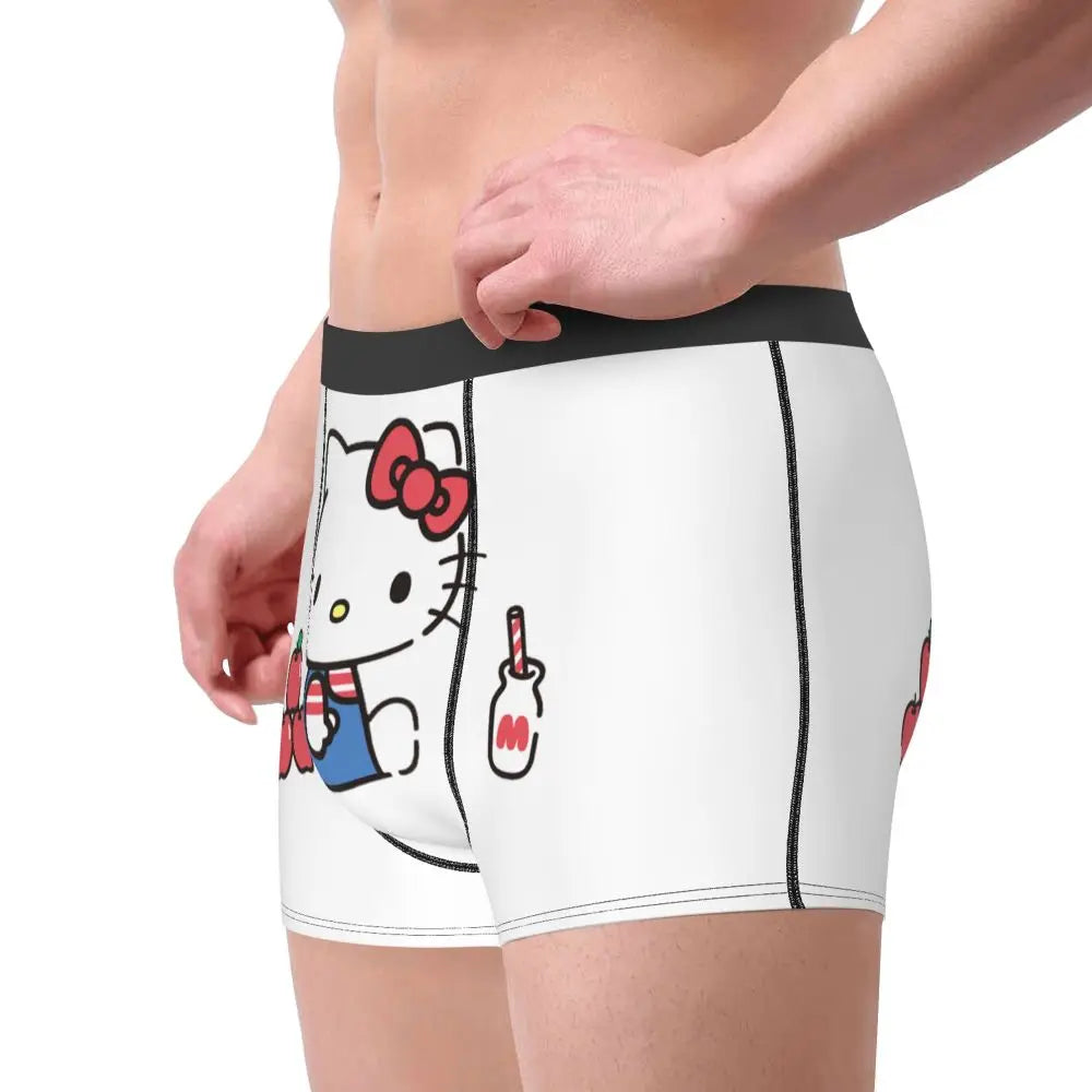 Custom Male Cool Hello Kitty Men Underwear Boxer Briefs Soft Shorts Panties Underpants