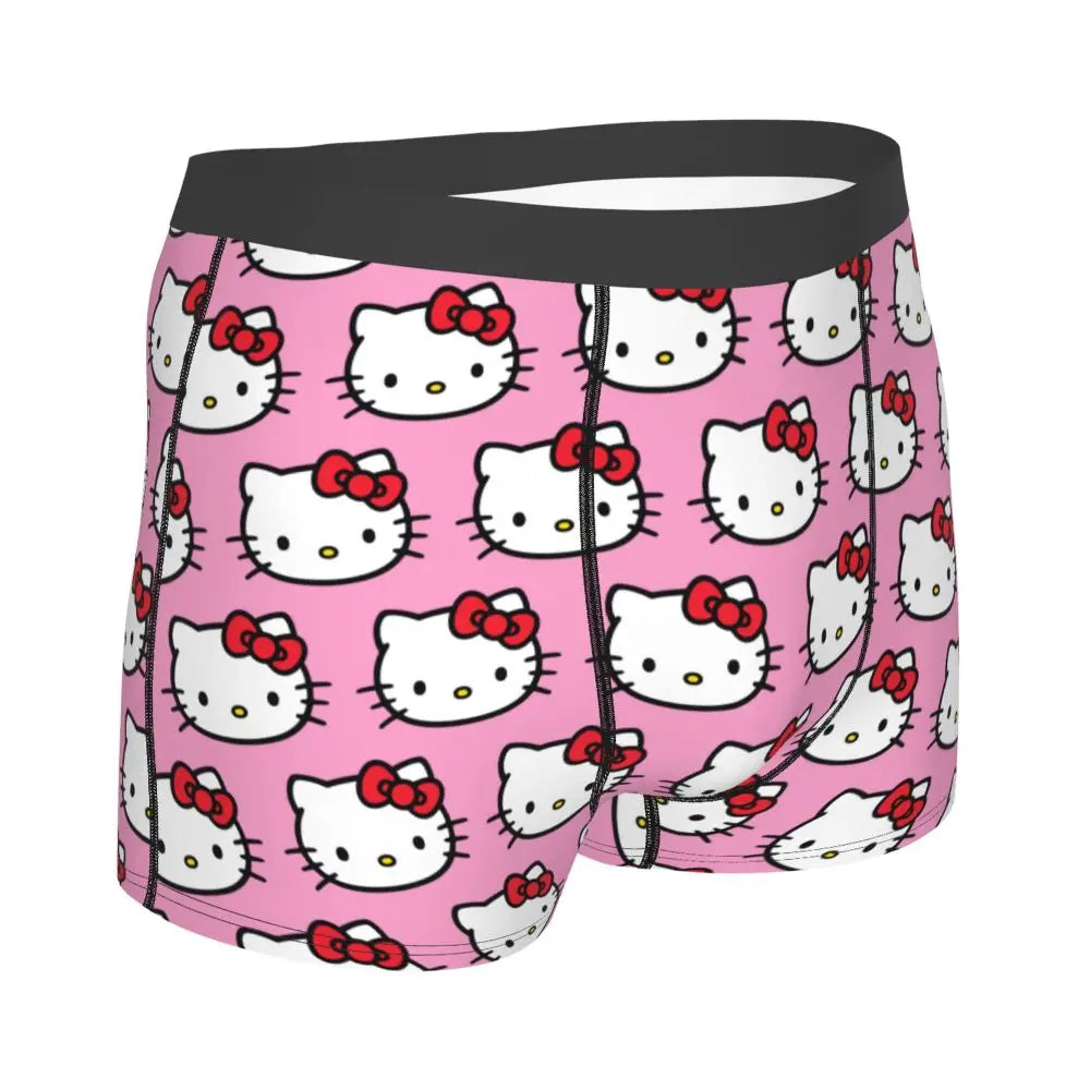 Custom Male Cool Hello Kitty Men Underwear Boxer Briefs Soft Shorts Panties Underpants