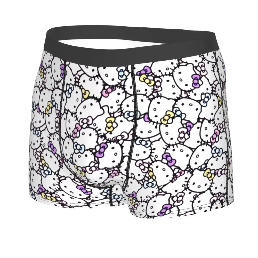 Custom Male Cool Hello Kitty Men Underwear Boxer Briefs Soft Shorts Panties Underpants