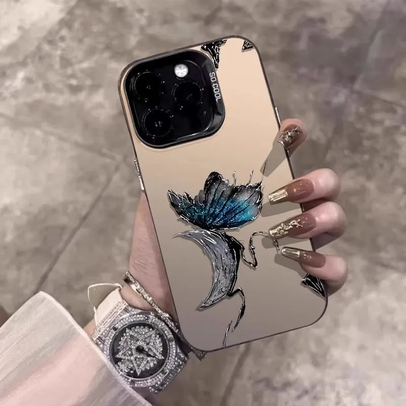 Moon Butterfly Phone Cases for iPhone 15 Pro Max Case 13 14 11 12 15 XR XSMax X 7 8 14 Plus SE 2020 Shockproof Bumper Back Cover