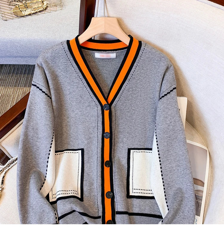 Women Cardigans Oversized Sweater V Neck Loose Knitwear Single Breasted Casual Knit Cardigan Outwear Winter Casual Jackets