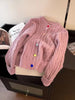 New Korean Style Western-style Sweet Color Love Button Versatile Soft Waxy Knitting Cardigan Fashion Fried Dough Twists Sweater