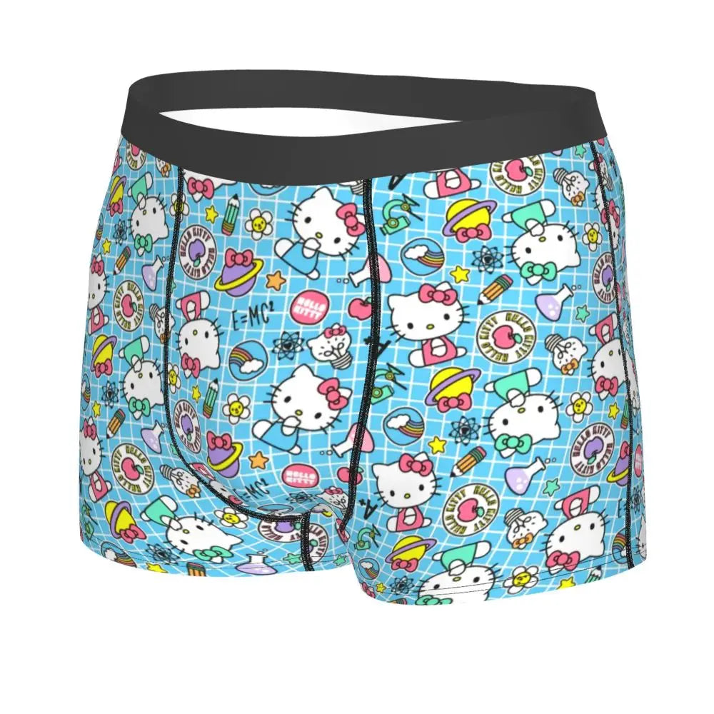 Custom Male Cool Hello Kitty Men Underwear Boxer Briefs Soft Shorts Panties Underpants