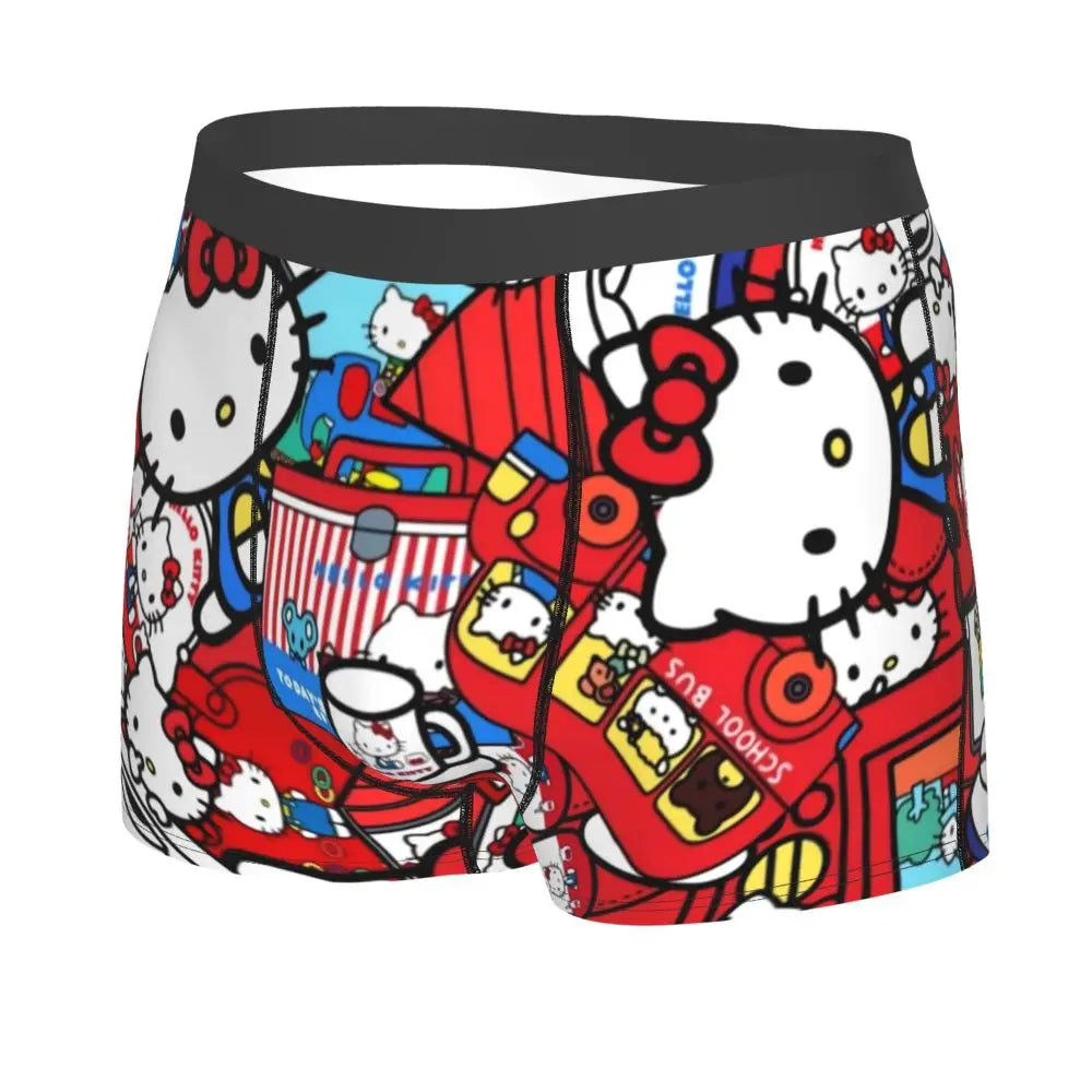 Custom Male Cool Hello Kitty Men Underwear Boxer Briefs Soft Shorts Panties Underpants