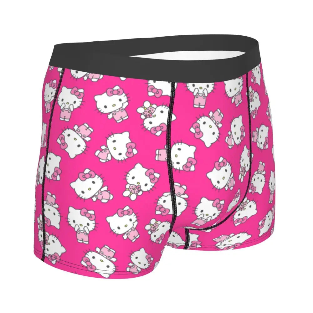 Custom Male Cool Hello Kitty Men Underwear Boxer Briefs Soft Shorts Panties Underpants