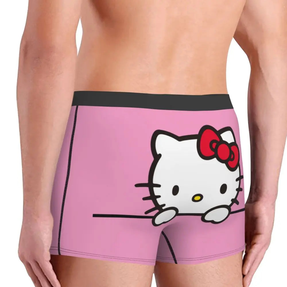 Custom Male Cool Hello Kitty Men Underwear Boxer Briefs Soft Shorts Panties Underpants