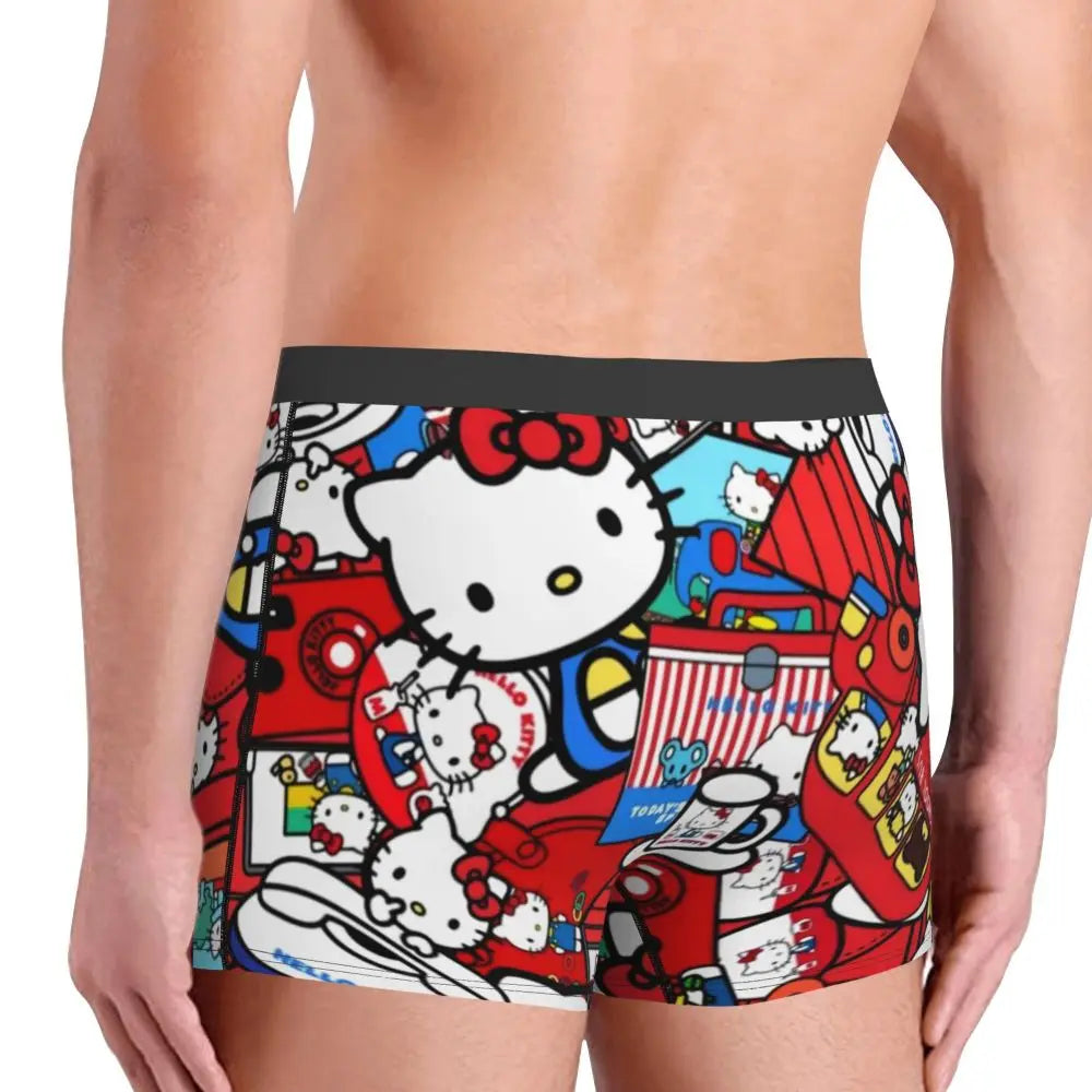 Custom Male Cool Hello Kitty Men Underwear Boxer Briefs Soft Shorts Panties Underpants