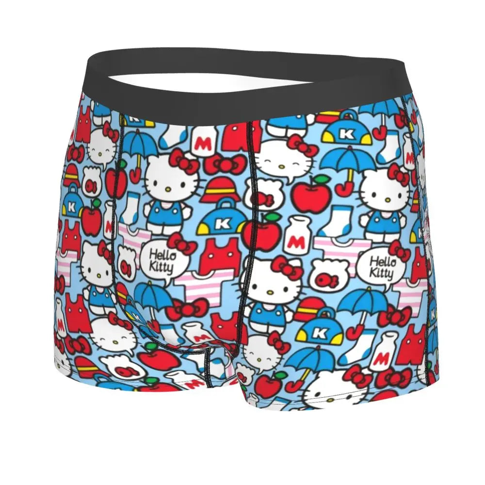 Custom Male Cool Hello Kitty Men Underwear Boxer Briefs Soft Shorts Panties Underpants