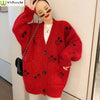 Fashion and Leisure Women's Cardigan Sweater 2023 Autumn/Winter New Knitted Cardigan Women's Loose and Age Reducing Coat