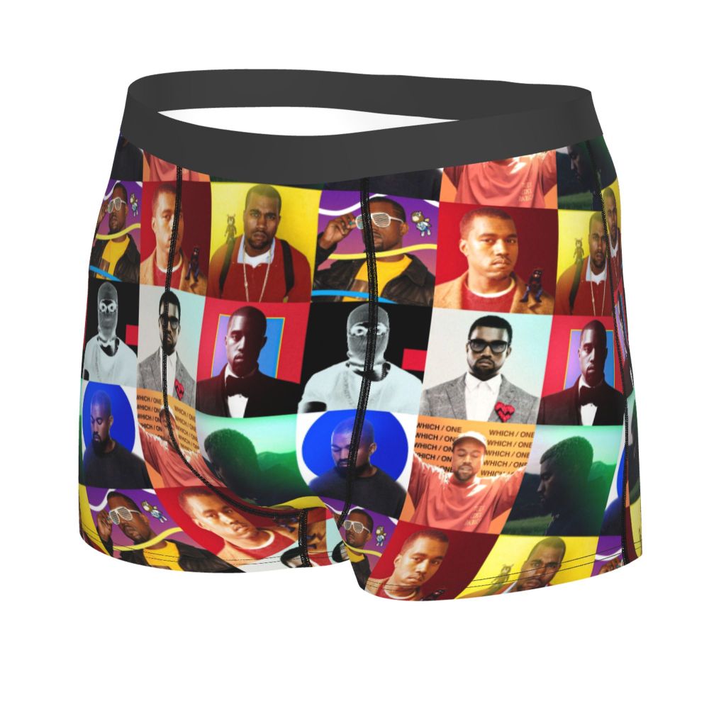 Custom Funny Kanye West Meme Boxer Shorts For Men 3D Print Sexy POP Rapper Underwear Panties Briefs Soft Underpants