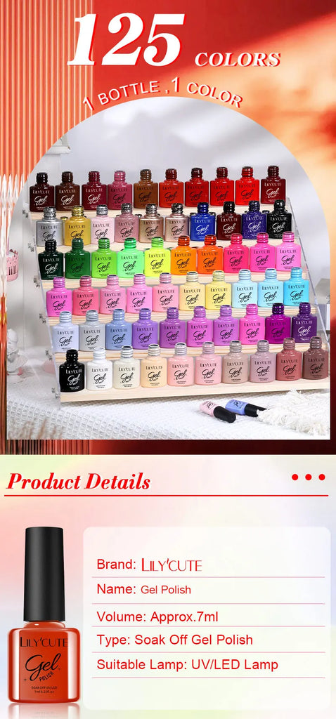 LILYCUTE 7ml Brown Red Purple Nail Gel Polish Coffee Color Series Semi Permanent UV Gel Soak off Nail Gel Varnishes For Nail Art