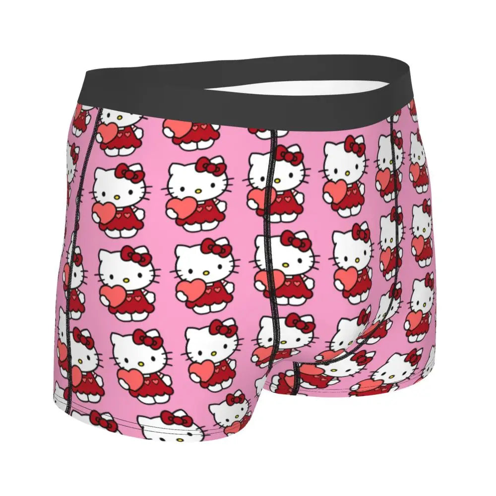 Custom Male Cool Hello Kitty Men Underwear Boxer Briefs Soft Shorts Panties Underpants